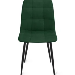 IDMarket Lot de 6 chaises en velours mix vert, jaune et gris matelassées* Collection Vintage|Collection Moderne