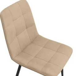 IDMarket Lot de 6 chaises en velours taupe pour salle à manger* Collection Vintage|Chaises
