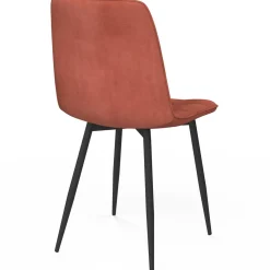 IDMarket Lot de 4 chaises en velours terracotta pour salle à manger* Chaises|Collection Moderne