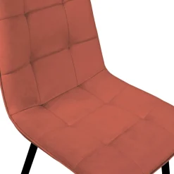 IDMarket Lot de 4 chaises en velours terracotta pour salle à manger* Chaises|Collection Moderne