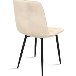 IDMarket Lot de 6 chaises en velours beige* Collection Vintage|Collection Moderne