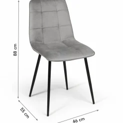 IDMarket Lot de 4 chaises grises pour salle à manger* Collection Contemporaine|Collection Moderne