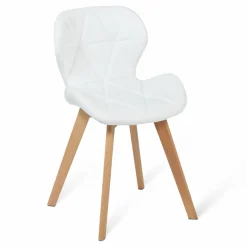 IDMarket Lot de 4 chaises matelassées blanches* Collection Moderne|Collection Scandinave