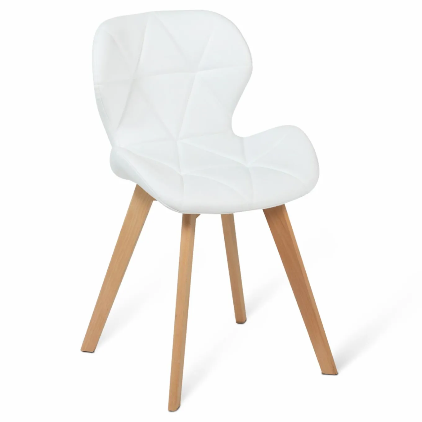 IDMarket Lot de 4 chaises matelassées blanches* Collection Moderne|Collection Scandinave