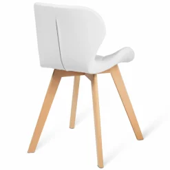 IDMarket Lot de 4 chaises matelassées blanches* Collection Moderne|Collection Scandinave