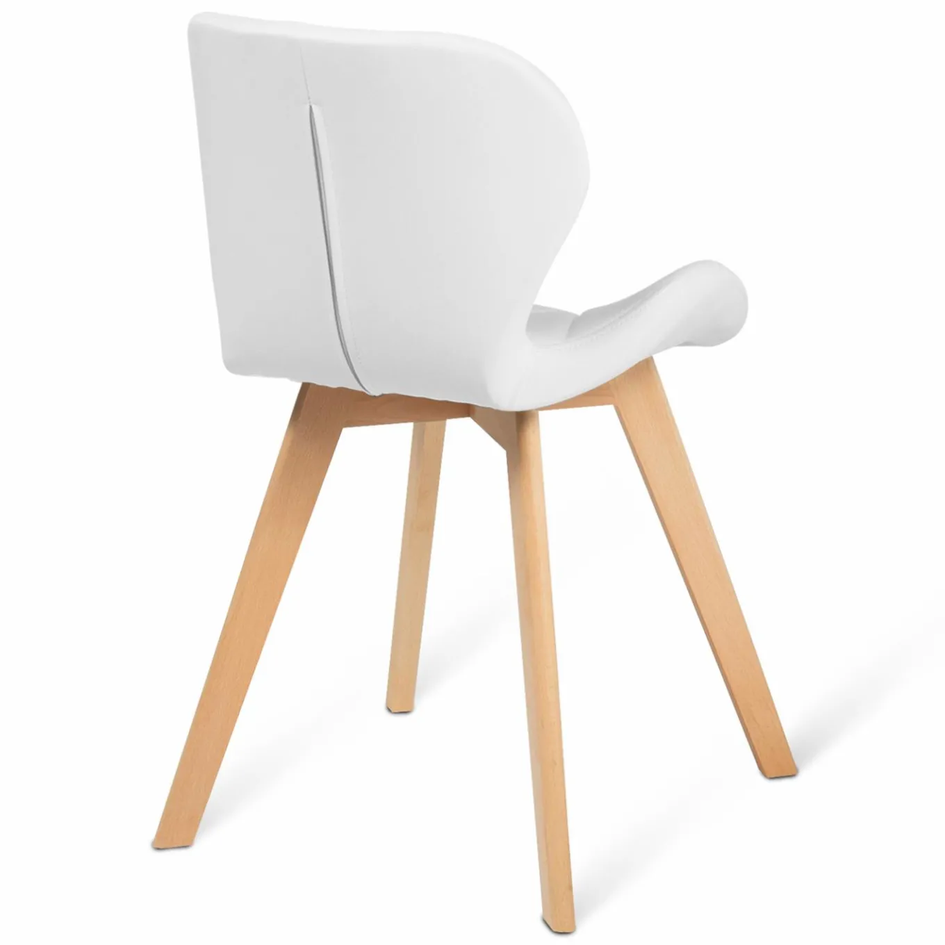 IDMarket Lot de 4 chaises matelassées blanches* Collection Moderne|Collection Scandinave