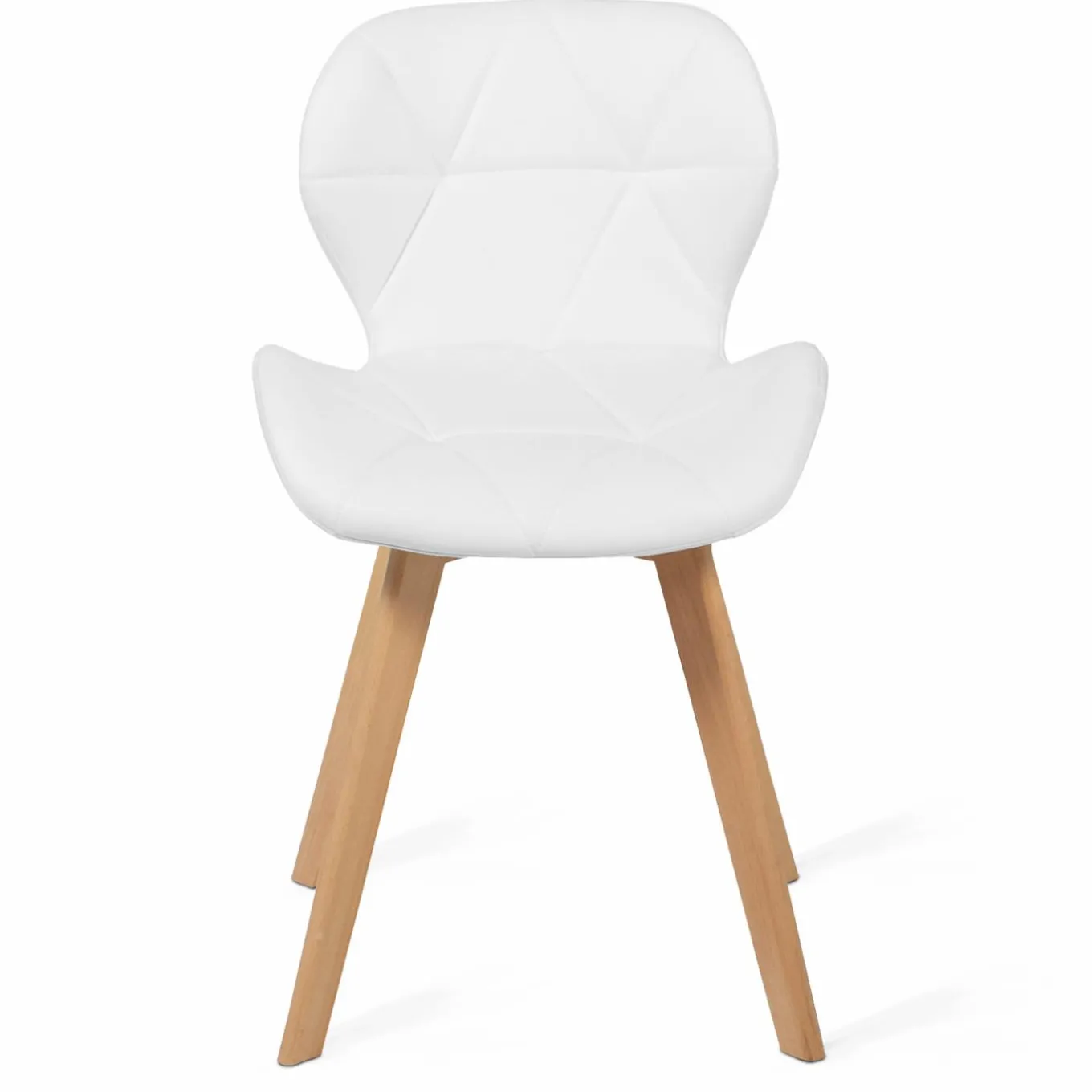 IDMarket Lot de 4 chaises matelassées blanches* Collection Moderne|Collection Scandinave