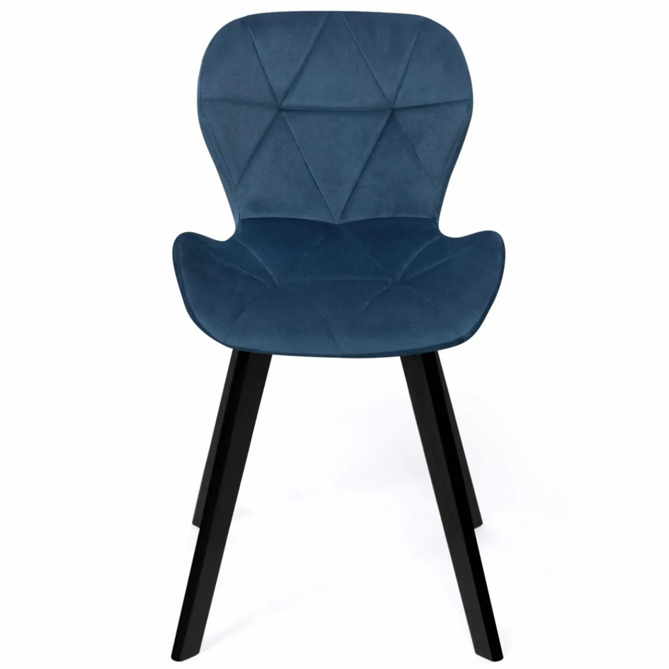 IDMarket Lot de 4 chaises matelassées velours bleu* Collection Moderne|Salle À Manger Complète