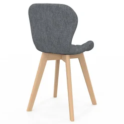 IDMarket Lot de 4 chaises matelassées en tissus mix color bleu, gris, beige et noir* Collection Moderne|Collection Scandinave