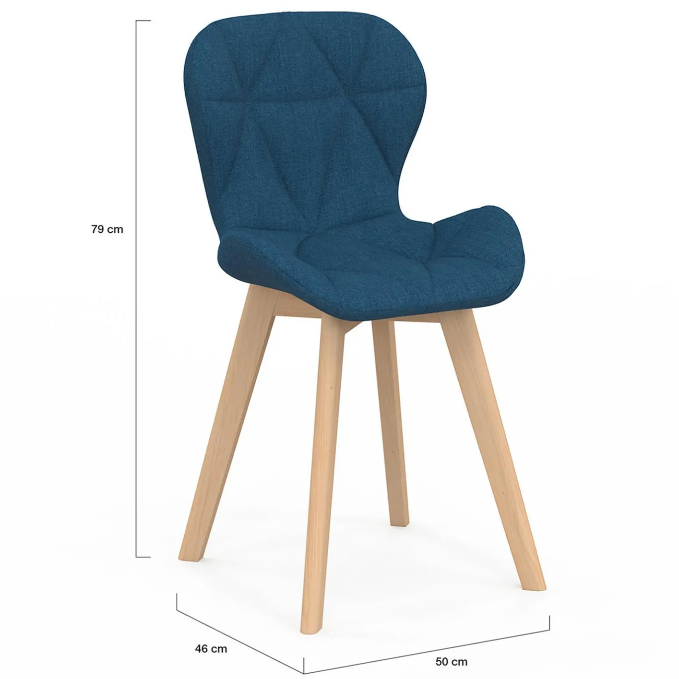 IDMarket Lot de 4 chaises matelassées en tissus mix color bleu, gris, beige et noir* Collection Moderne|Collection Scandinave