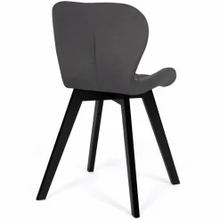 IDMarket Lot de 4 chaises matelassées velours gris foncé* Collection Moderne|Salle À Manger Complète