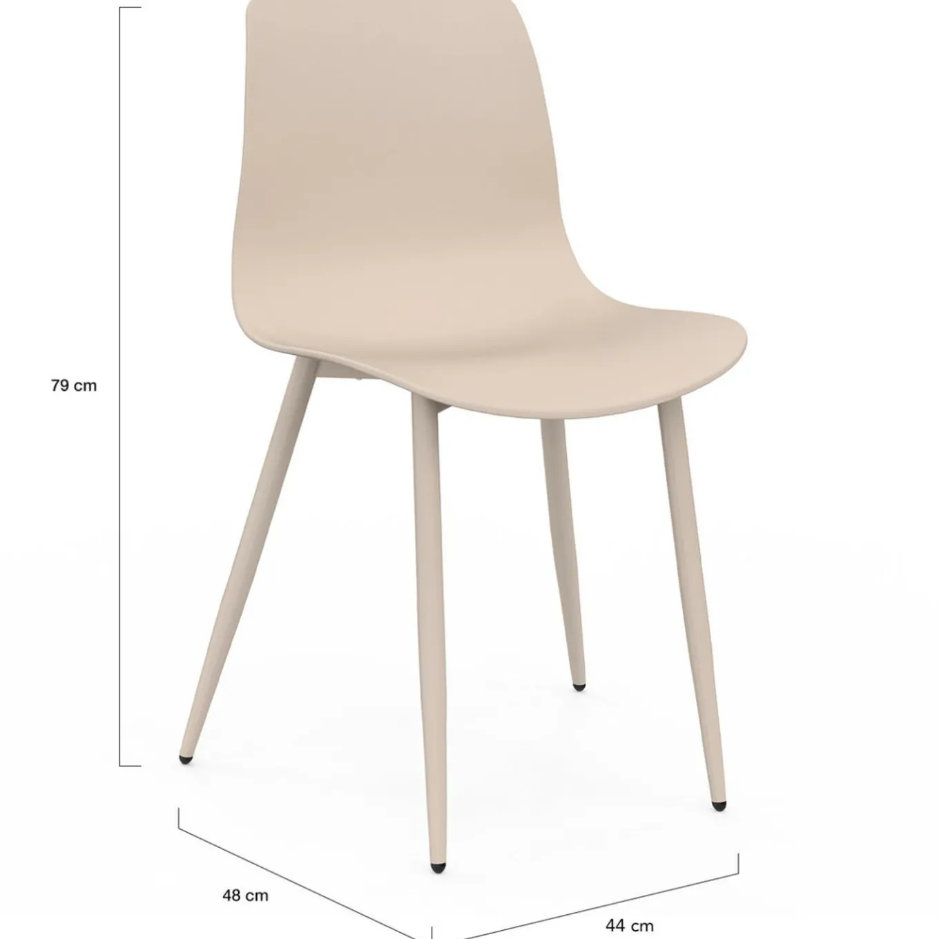 IDMarket Lot de 6 chaises mix color gris foncé x2, terracotta x2, beige x2 pieds en métal* Collection Design|Tables Et Chaises