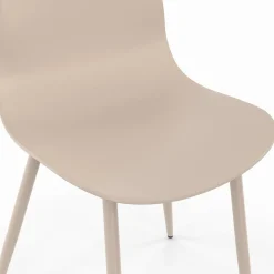 IDMarket Lot de 6 chaises mix color gris foncé x2, terracotta x2, beige x2 pieds en métal* Collection Design|Tables Et Chaises