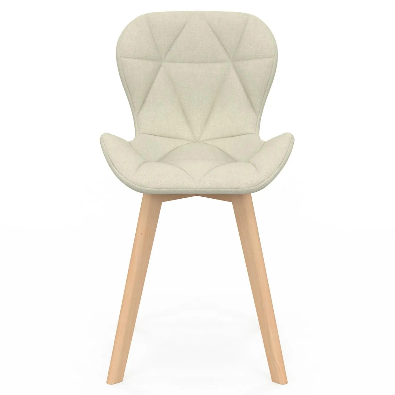 IDMarket Lot de 6 chaises modernes en tissu beige pour salle à manger assises matelassées* Collection Scandinave|Chaises