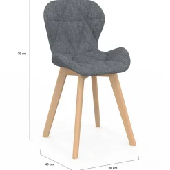 IDMarket Lot de 6 chaises modernes avec assises matelassées en gris, terracotta et beige* Collection Scandinave|Chaises