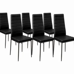 IDMarket Lot de 6 chaises noires* Collection Contemporaine|Salle À Manger Complète