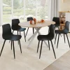 IDMarket Lot de 6 chaises noires avec pieds en métal* Chaises|Collection Moderne