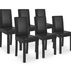 IDMarket Lot de 6 chaises noires design* Collection Contemporaine|Salle À Manger Complète