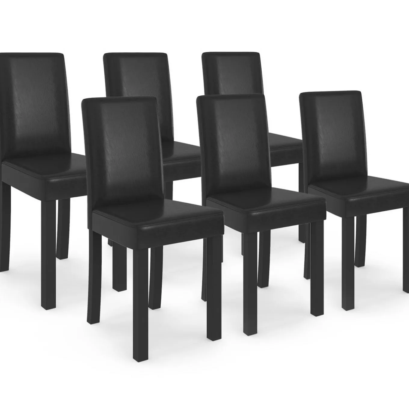 IDMarket Lot de 6 chaises noires design* Collection Contemporaine|Salle À Manger Complète