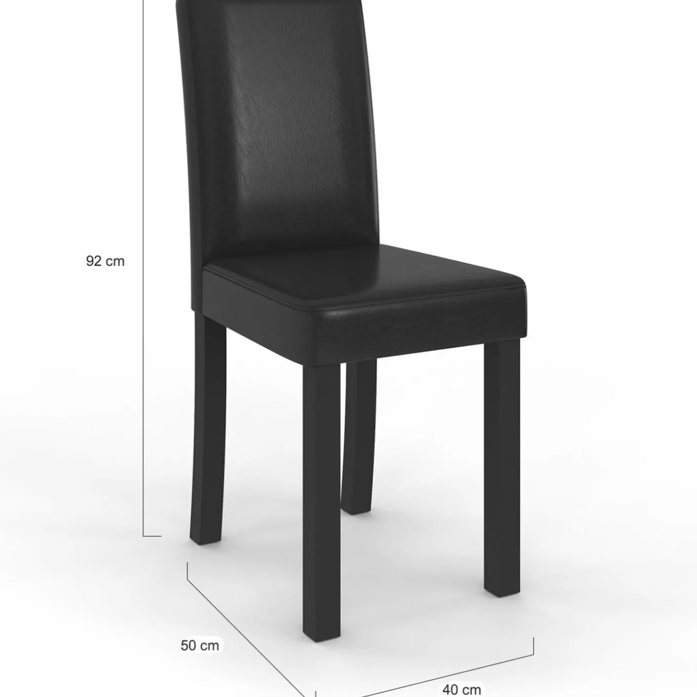 IDMarket Lot de 6 chaises noires design* Collection Contemporaine|Salle À Manger Complète