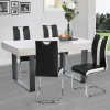 IDMarket Lot de 4 chaises noires et blanches design* Collection Contemporaine|Salle À Manger Complète