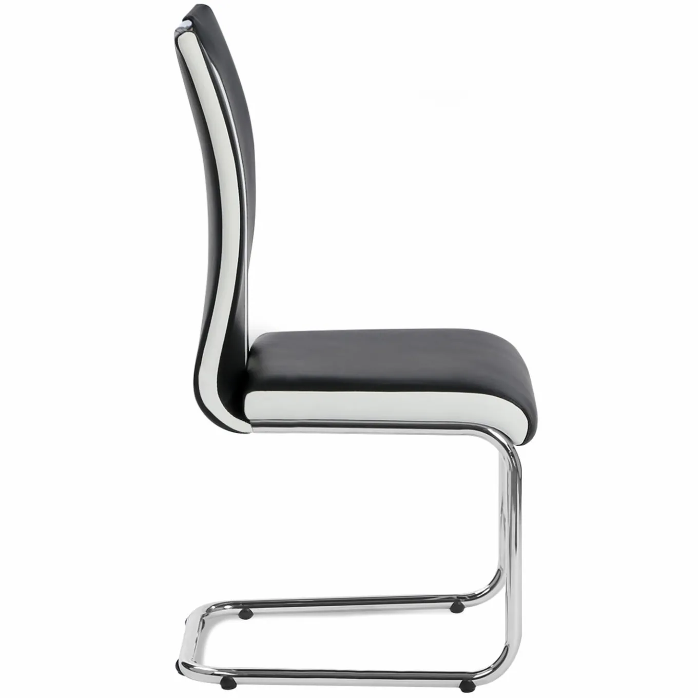 IDMarket Lot de 4 chaises noires et blanches design* Collection Contemporaine|Salle À Manger Complète