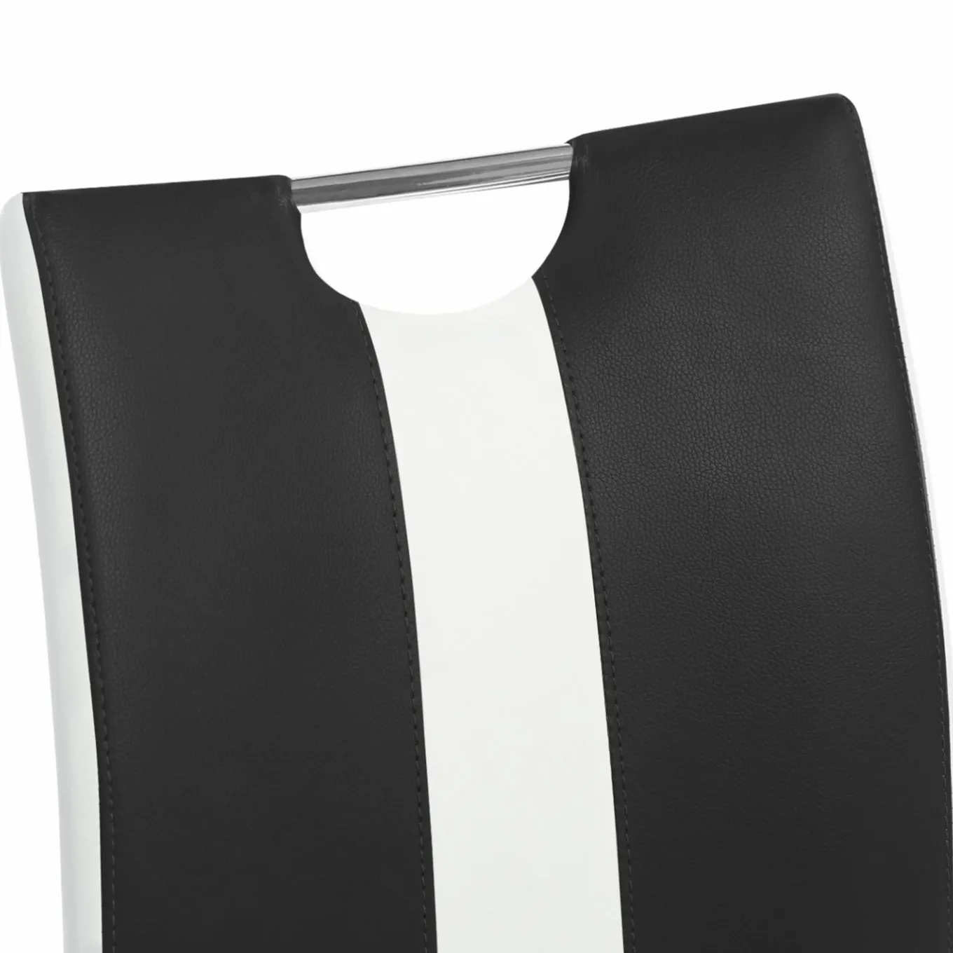 IDMarket Lot de 4 chaises noires et blanches design* Collection Contemporaine|Salle À Manger Complète