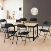 IDMarket Lot de 6 chaises noires pliables d’intérieur* Salle À Manger Complète|Tables Et Chaises