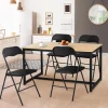 IDMarket Lot de 4 chaises noires pliantes d’intérieur* Salle À Manger Complète|Tables Et Chaises
