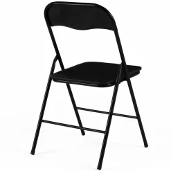 IDMarket Lot de 4 chaises noires pliantes d’intérieur* Salle À Manger Complète|Tables Et Chaises