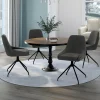 IDMarket Lot de 4 chaises pivotantes en velours gris foncé avec accoudoirs* Chaises|Tables Et Chaises