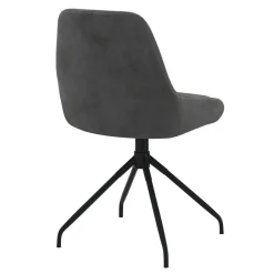 IDMarket Lot de 4 chaises pivotantes en velours gris foncé avec accoudoirs* Chaises|Tables Et Chaises