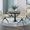 IDMarket Lot de 4 chaises pivotantes en velours beige avec accoudoirs* Chaises|Tables Et Chaises