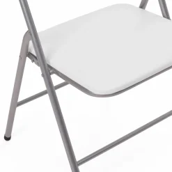 IDMarket Lot de 6 chaises pliantes blanches d’intérieur* Salle À Manger Complète|Tables Et Chaises