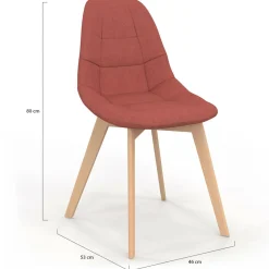 IDMarket Lot de 6 chaises scandinaves mix color gris foncé x2, terracotta x2, beige x2* Collection Scandinave|Chaises