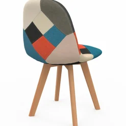 IDMarket Lot de 2 chaises scandinaves patchworks multicolores* Collection Agencement Magasin|Collection Télétravail