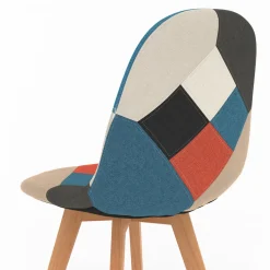 IDMarket Lot de 2 chaises scandinaves patchworks multicolores* Collection Agencement Magasin|Collection Télétravail