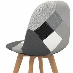 IDMarket Lot de 2 chaises scandinaves patchworks noirs gris blancs* Collection Agencement Magasin|Collection Télétravail