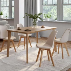 IDMarket Lot de 4 chaises scandinaves beige pour salle à manger* Salle À Manger Complète|Tables Et Chaises