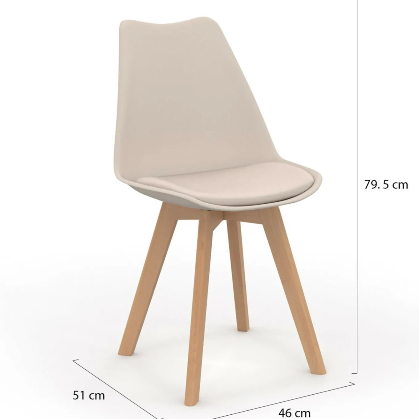 IDMarket Lot de 4 chaises scandinaves beige pour salle à manger* Salle À Manger Complète|Tables Et Chaises