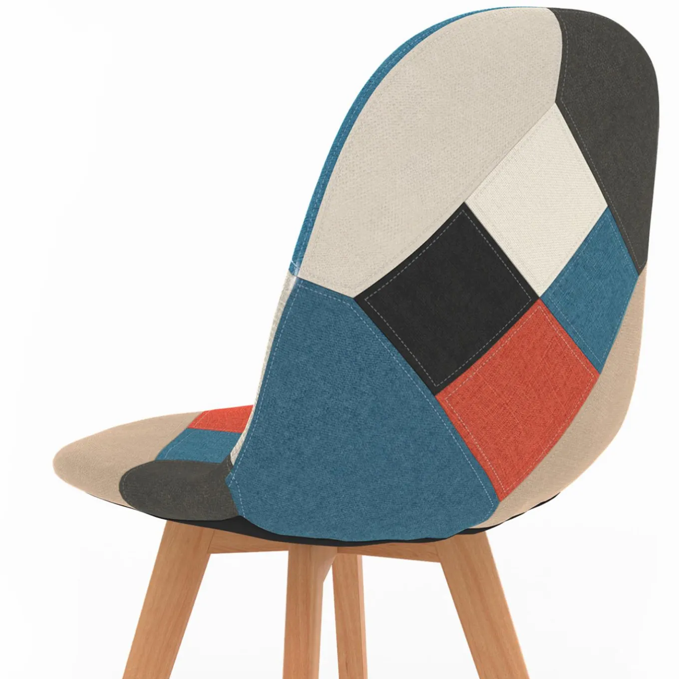 IDMarket Lot de 4 chaises scandinaves patchwork multicolore* Collection Scandinave|Salle À Manger Complète