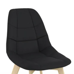 IDMarket Lot de 6 chaises scandinavesen tissu noir* Collection Scandinave|Salle À Manger Complète