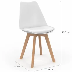 IDMarket Lot de 6 chaises scandinaves 4 couleurs* Collection Scandinave|Salle À Manger Complète