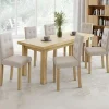 IDMarket Lot de 6 chaises scandinaves capitonnées beiges* Salle À Manger Complète|Tables Et Chaises
