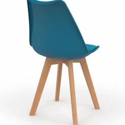 IDMarket Lot de 4 chaises scandinaves bleu canard* Collection Scandinave|Salle À Manger Complète