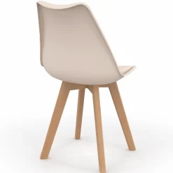 IDMarket Lot de 6 chaises scandinaves mix color taupe, beige et blanc* Collection Scandinave|Chaises
