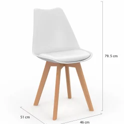 IDMarket Lot de 6 chaises scandinaves mix color taupe, beige et blanc* Collection Scandinave|Chaises
