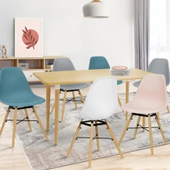 IDMarket Lot de 6 chaises scandinaves couleur pastel* Collection Scandinave|Salle À Manger Complète