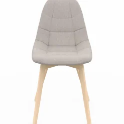 IDMarket Lot de 6 chaises scandinaves en tissu beige pieds en bois* Collection Scandinave|Salle À Manger Complète