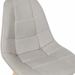 IDMarket Lot de 6 chaises scandinaves en tissu beige pieds en bois* Collection Scandinave|Salle À Manger Complète